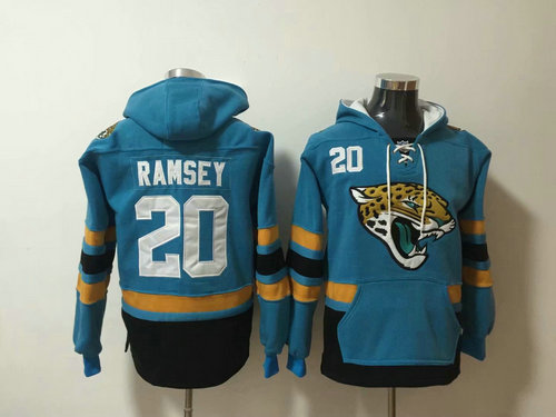 Jacksonville Jaguars 20 Jalen Ramsey Blue Stitched Pullover Hoodie