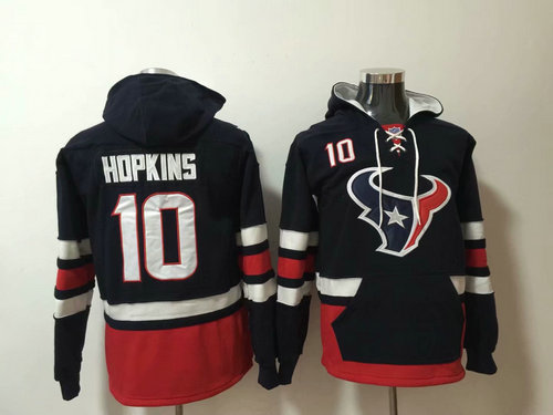 Nike Houston Texans 10 DeAndre Hopkins Navy Stitched Pullover NFL Hoodie