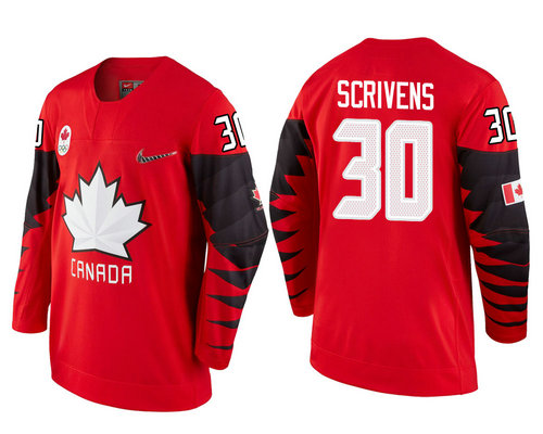 Men Canada Team #30 Ben Scrivens Red 2018 Winter Olympics Jersey