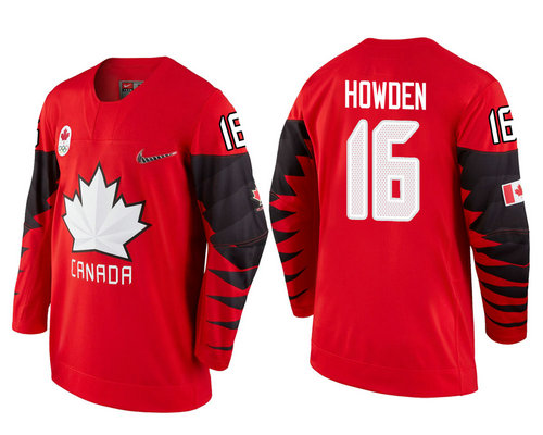 Men Canada Team #16 Quinton Howden Red 2018 Winter Olympics Jersey