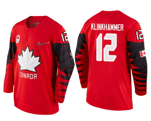 Men Canada Team #12 Rob Klinkhammer Red 2018 Winter Olympics Jersey