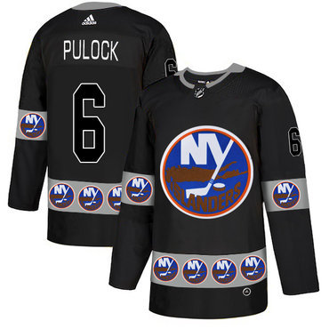 Men's New York Islanders #6 Ryan Pulock Black Team Logos Fashion Adidas Jersey