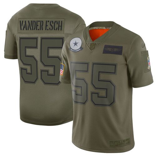 Men Dallas cowboys 55 Vander esch Green Nike Olive Salute To Service Limited NFL Jerseys