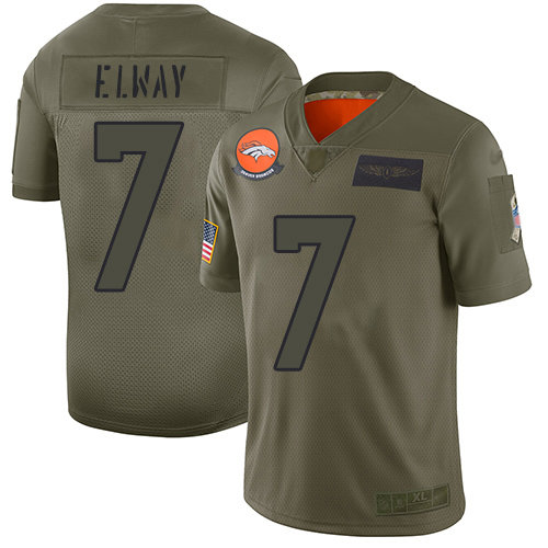 Nike Broncos #7 John Elway Camo Men's Stitched NFL Limited 2019 Salute To Service Jersey