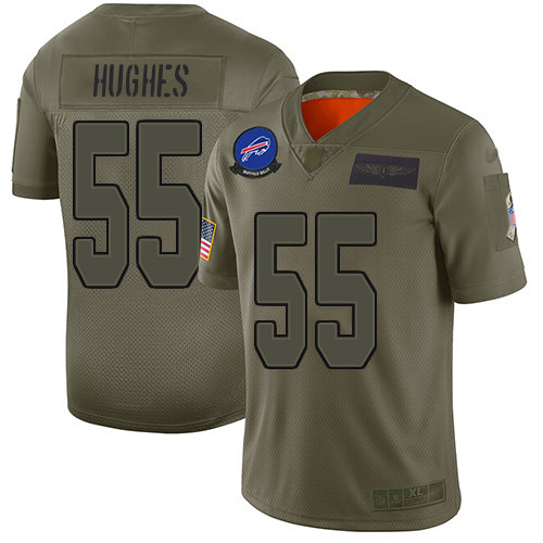 Nike Bills #55 Jerry Hughes Camo Men's Stitched NFL Limited 2019 Salute To Service Jersey