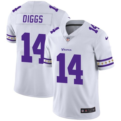 Minnesota Vikings #14 Stefon Diggs Nike White Team Logo Vapor Limited NFL Jersey