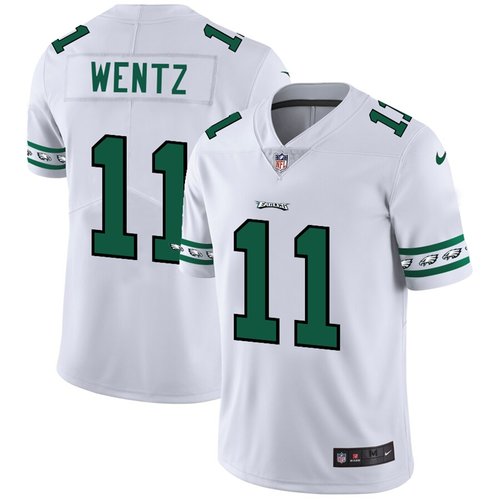 Philadelphia Eagles #11 Carson Wentz Nike White Team Logo Vapor Limited NFL Jersey