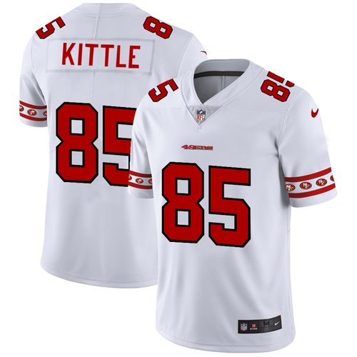 Men's San Francisco 49ers #85 George Kittle Nike White Team Logo Vapor Limited NFL Jersey