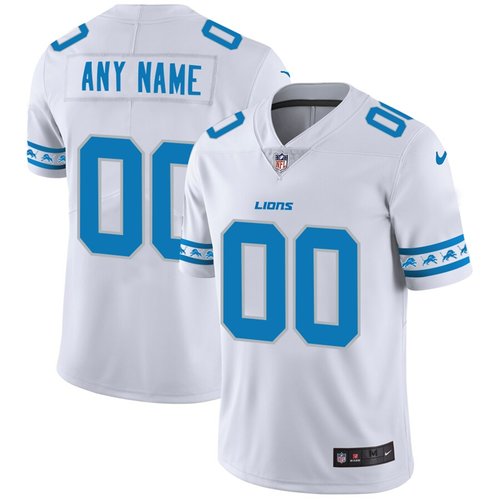 Men's Detroit Lions Custom Nike White Team Logo Vapor Limited NFL Jersey