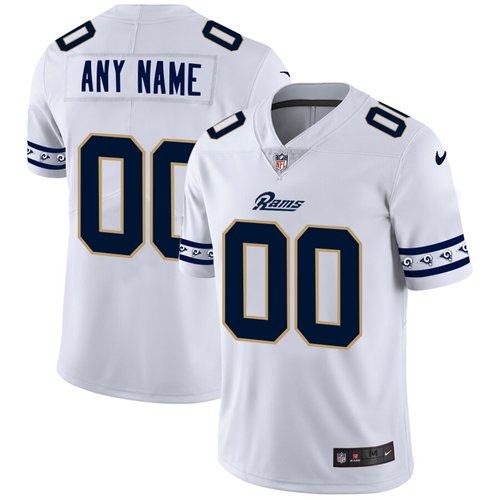 Men's Los Angeles Rams Custom Nike White Team Logo Vapor Limited NFL Jersey