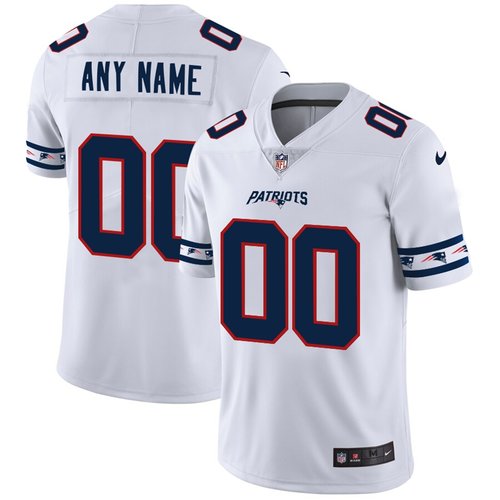 Men's New England Patriots Custom Nike White Team Logo Vapor Limited NFL Jersey