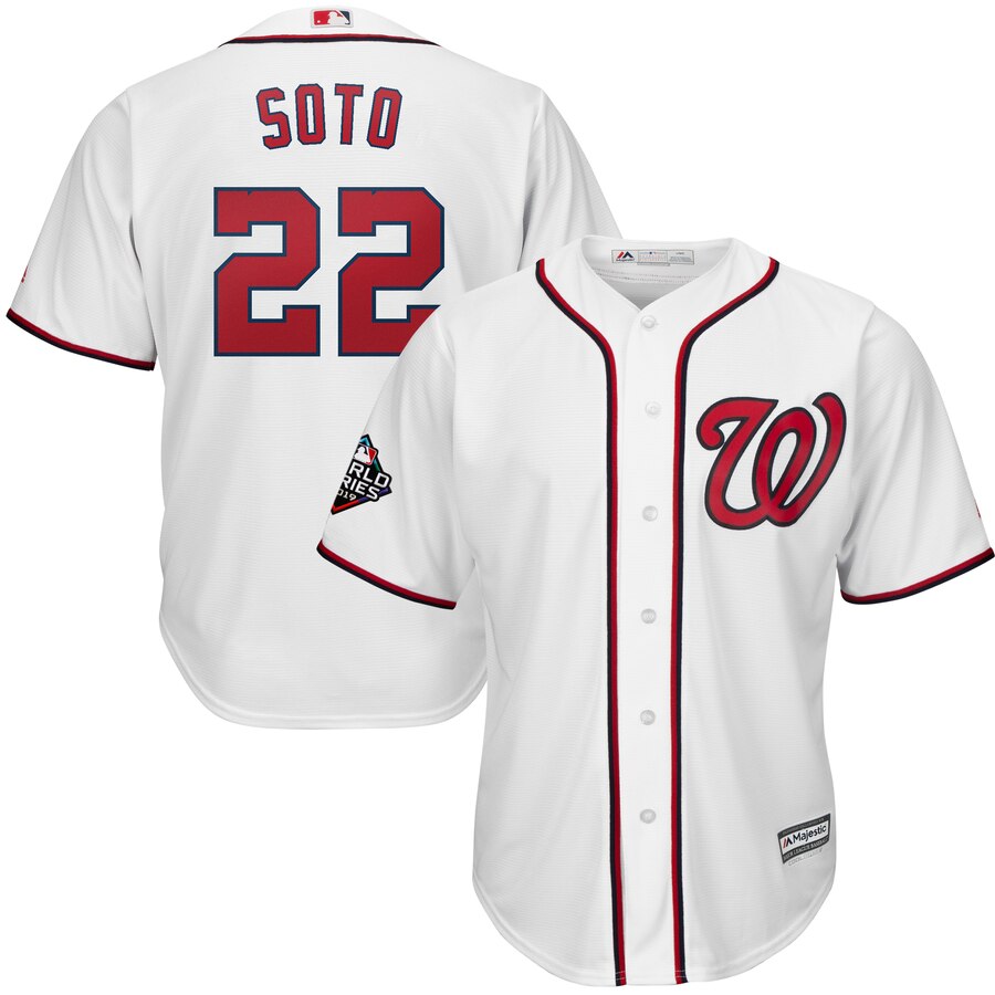 Men's Washington Nationals #22 Juan Soto White 2019 World Series Bound Cool Base Stitched MLB Jersey