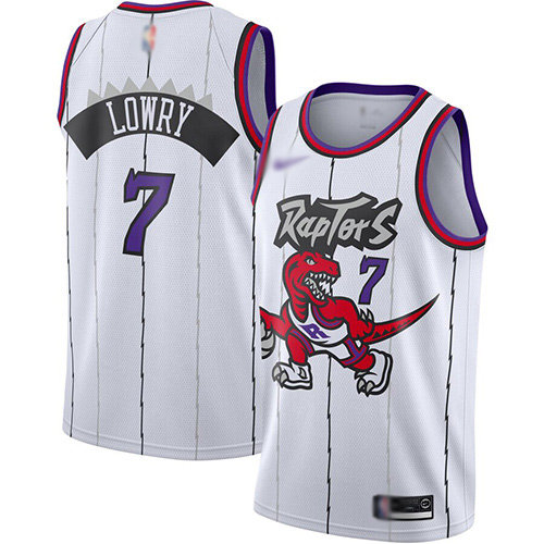 Raptors #7 Kyle Lowry White Basketball Swingman Hardwood Classics Jersey