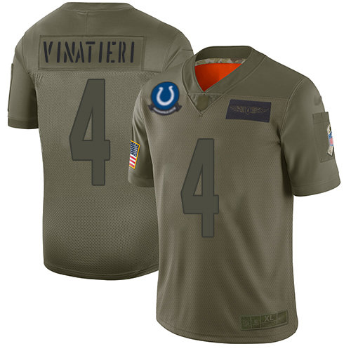 Nike Colts #4 Adam Vinatieri Camo Men's Stitched NFL Limited 2019 Salute To Service Jersey