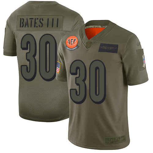 Nike Bengals #30 Jessie Bates III Camo Men's Stitched NFL Limited 2019 Salute To Service Jersey