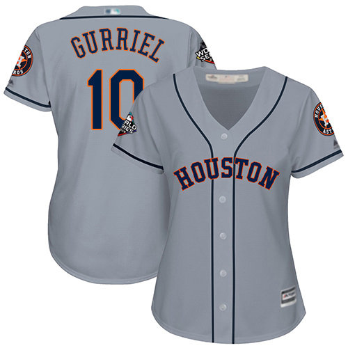 Astros #10 Yuli Gurriel Grey Road 2019 World Series Bound Women's Stitched Baseball Jersey