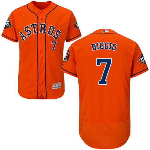 Astros #7 Craig Biggio Orange Flexbase Authentic Collection 2019 World Series Bound Stitched Baseball Jersey