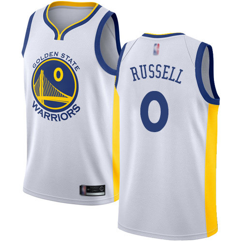 Warriors #0 D'Angelo Russell White Basketball Swingman Association Edition Jersey