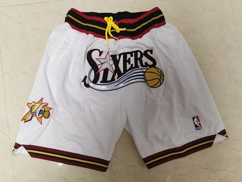 76ers White Just Don Throwback Mesh Shorts