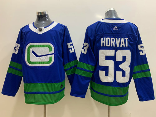 Men's Vancouver Canucks 53 Bo Horvat Blue Adidas Jersey