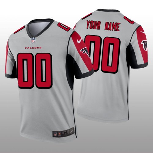 Men's Atlanta Falcons Custom Silver Inverted Legend Jersey