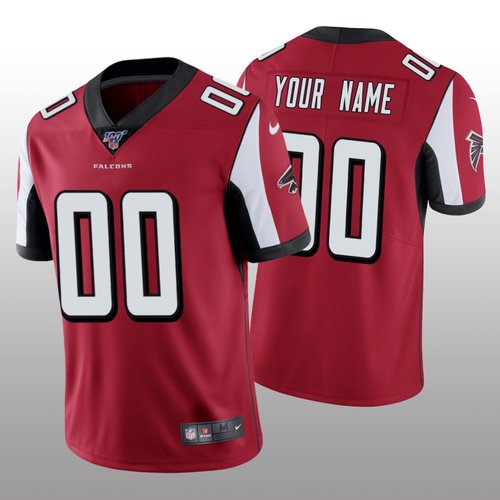 Men's Atlanta Falcons Custom Red Vapor Limited 100th Season Jersey