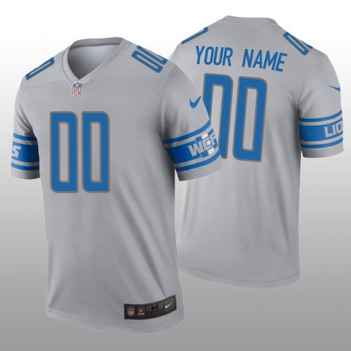 Men's Detroit Lions Custom Gray Inverted Legend Jersey