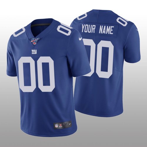 Men's New York Giants Custom Royal Vapor Limited 100th Season Jersey