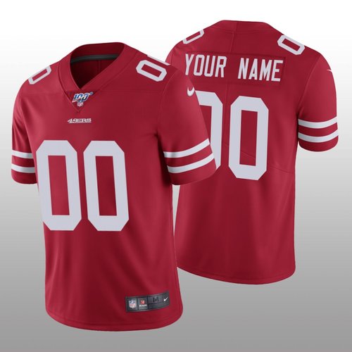 Men's San Francisco 49ers Custom Scarlet Vapor Limited 100th Season Jersey