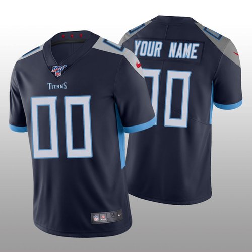 Men's Tennessee Titans Custom Navy Vapor Limited 100th Season Jersey