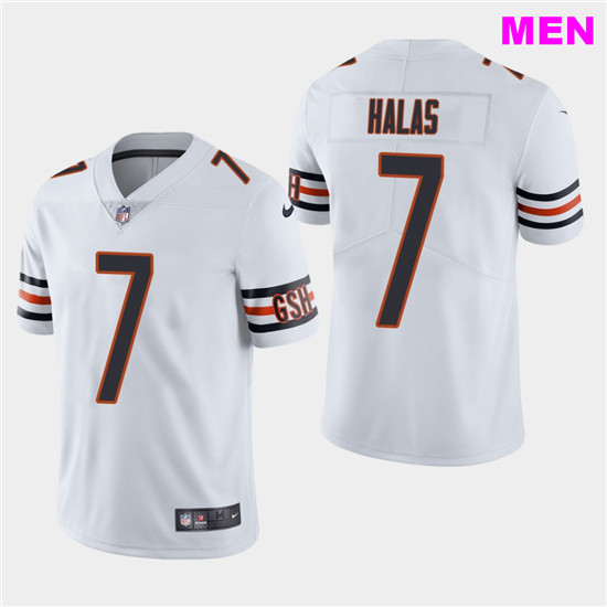 Bears #7 George Halas White Men's Stitched Football Vapor Untouchable Limited Jersey