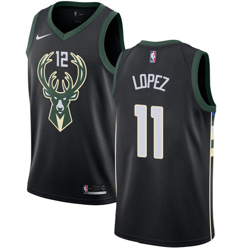 Nike Bucks #11 Brook Lopez Black NBA Swingman Statement Edition Jersey