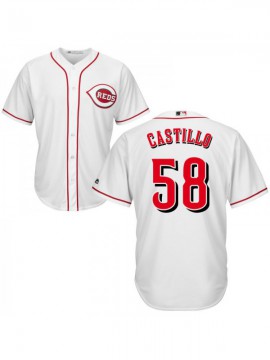 Kid's Cincinnati Reds #58 Luis Castillo Authentic White Home Cool Base Jersey