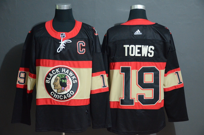 Blackhawks 19 Jonthan Toews Premier Black New Third Adidas Jersey