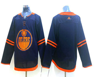 Men's Edmonton Oilers Blank Navy Blue 50th Anniversary Adidas Stitched NHL Jersey