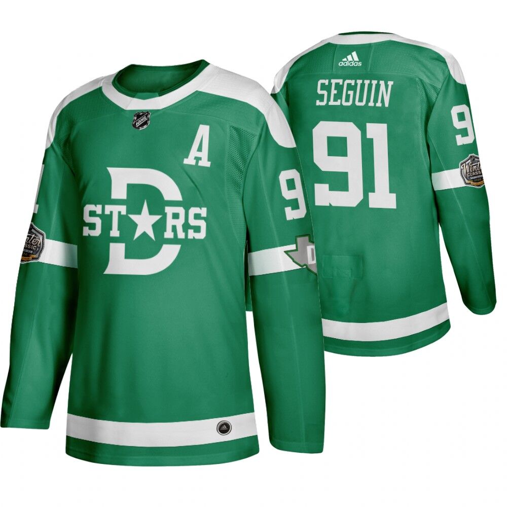 Men's Dallas Stars 91 Tyler Seguin Green 2020 Winter Classic Adidas Jersey