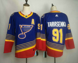 Men's St. Louis Blues #91 Vladimir Tarasenko Blue Adidas Stitched NHL Throwback Jersey