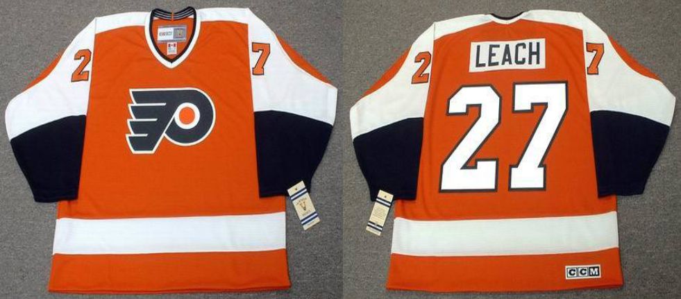 Philadelphia Flyers #27 REGGIE LEACH 1974 CCM Vintage Throwback Away Hockey Jersey