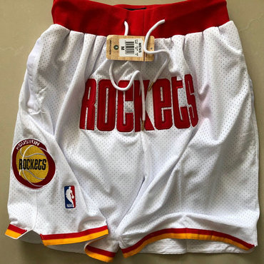 Men's Houston Rockets White With Houston Just Don Shorts Swingman Shorts