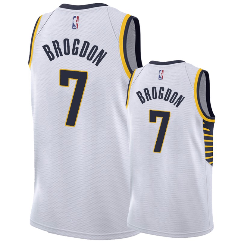 Nike Pacers #7 Malcolm Brogdon White Association Edition Men's NBA Jersey