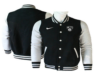 Men's Brooklyn Nets Black Stitched NBA Jacket