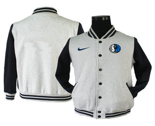 Men's Dallas Mavericks Gray Stitched NBA Jacket