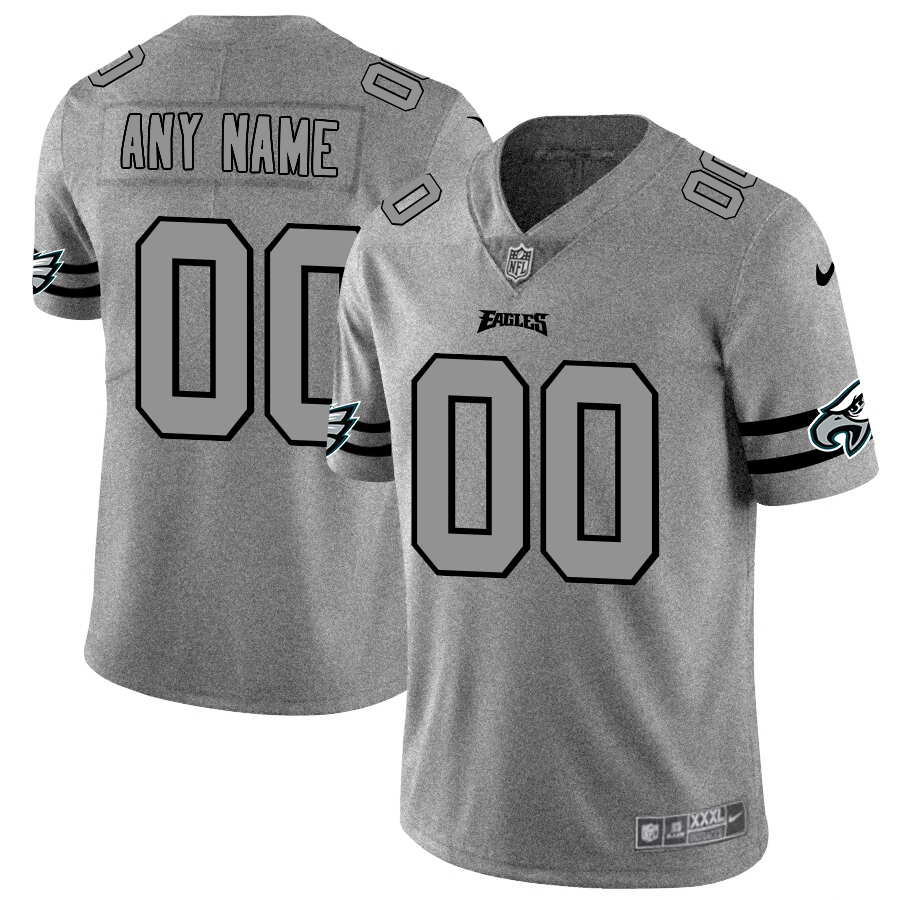 Nike Eagles Customized 2019 Gray Gridiron Gray Vapor Untouchable Limited Jersey