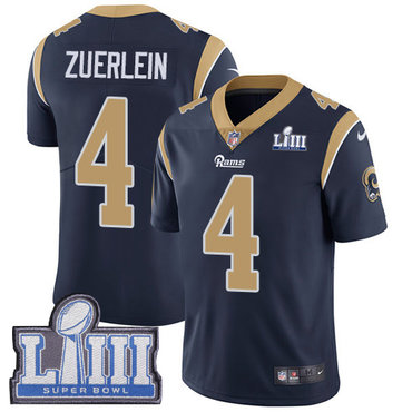 #4 Limited Greg Zuerlein Navy Blue Nike NFL Home Youth Jersey Los Angeles Rams Vapor Untouchable Super Bowl LIII Bound