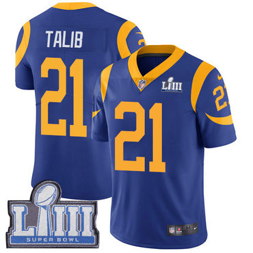 #21 Limited Aqib Talib Royal Blue Nike NFL Alternate Youth Jersey Los Angeles Rams Vapor Untouchable Super Bowl LIII Bound