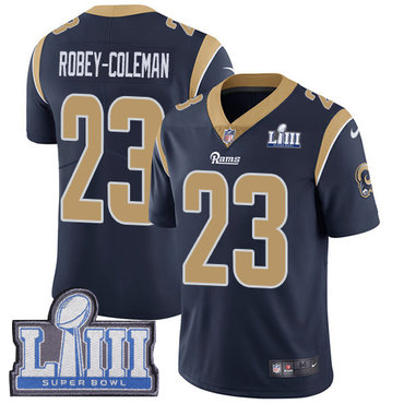 #23 Limited Nickell Robey-Coleman Navy Blue Nike NFL Home Youth Jersey Los Angeles Rams Vapor Untouchable Super Bowl LIII Bound