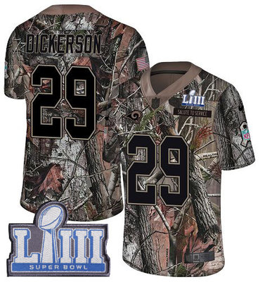 #29 Limited Eric Dickerson Camo Nike NFL Youth Jersey Los Angeles Rams Rush Realtree Super Bowl LIII Bound