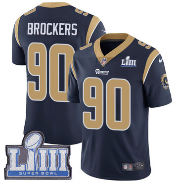 Youth Los Angeles Rams #90 Michael Brockers Navy Blue Nike NFL Home Vapor Untouchable Super Bowl LIII Bound Limited Jersey