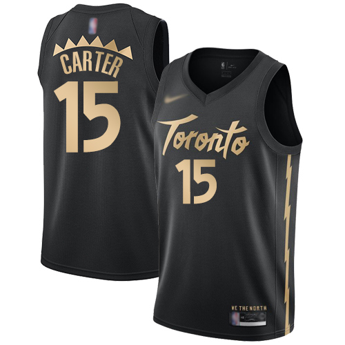 Raptors #15 Vince Carter Black Basketball Swingman City Edition 2019-20 Jersey