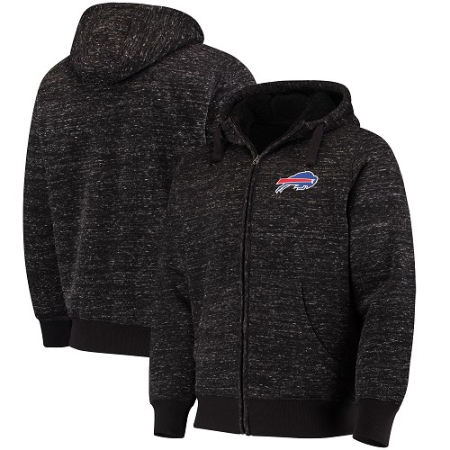 Men's Buffalo Bills G-III Sports by Carl Banks Heathered Black Discovery Sherpa Full-Zip Jacket